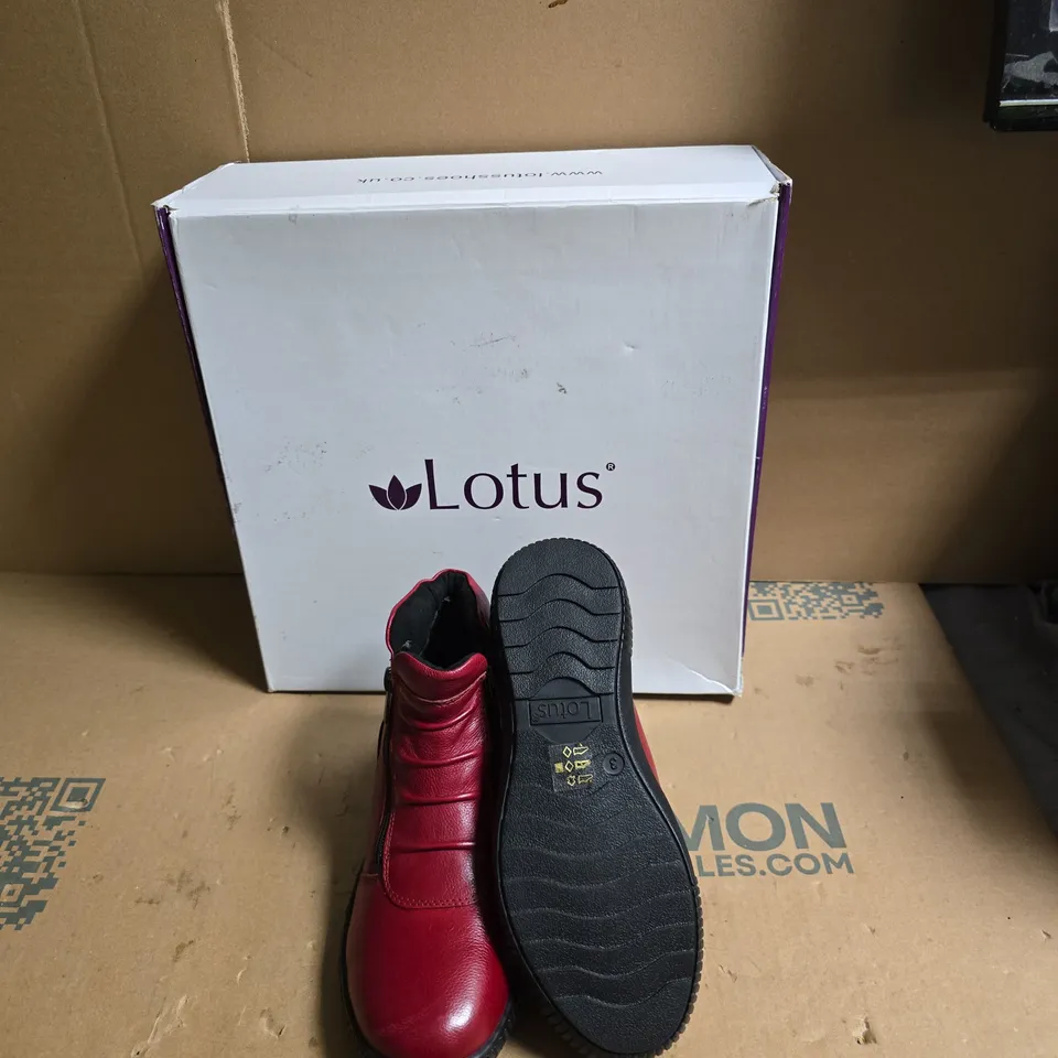 LOTUS RED LEATHER ANKLE BOOTS – WOMEN'S SHOES - UK SIZE 3