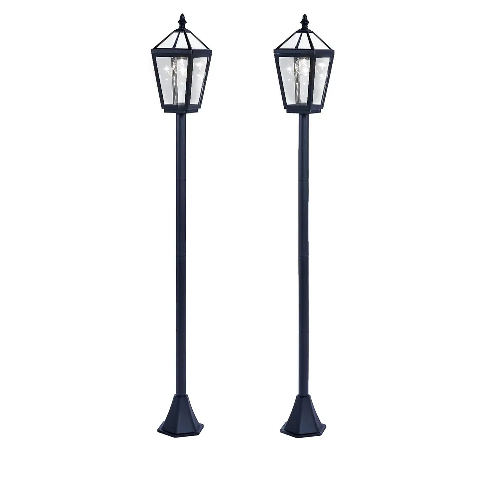 LUXFORM SET OF 2 1.3M SOLAR VINTAGE LAMPOSTS - COLLECTION ONLY