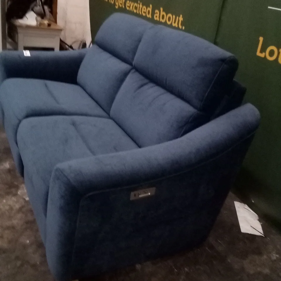 DESIGNER G PLAN MADE LUCCA MONTILLA MIDNIGHT ELECTRIC RECLINING TWO SEATER SOFA