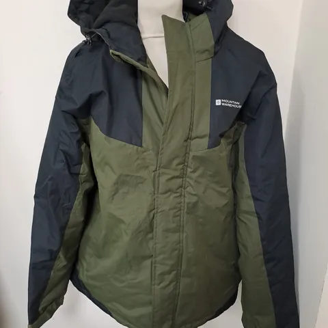 MOUNTAIN WAREHOUSE SNOW GREEN/BLACK HOODED COAT - L/G