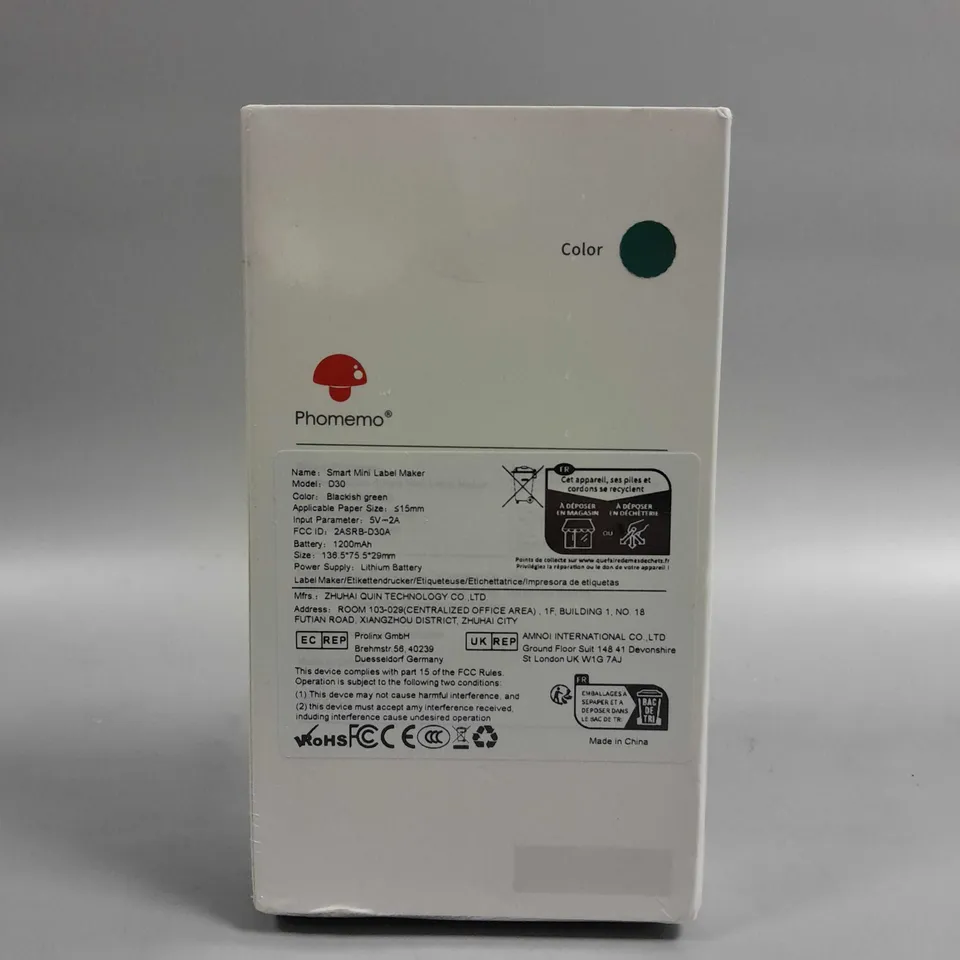 BOXED SEALED PHOMEMO SMART MINI LABEL MAKER 