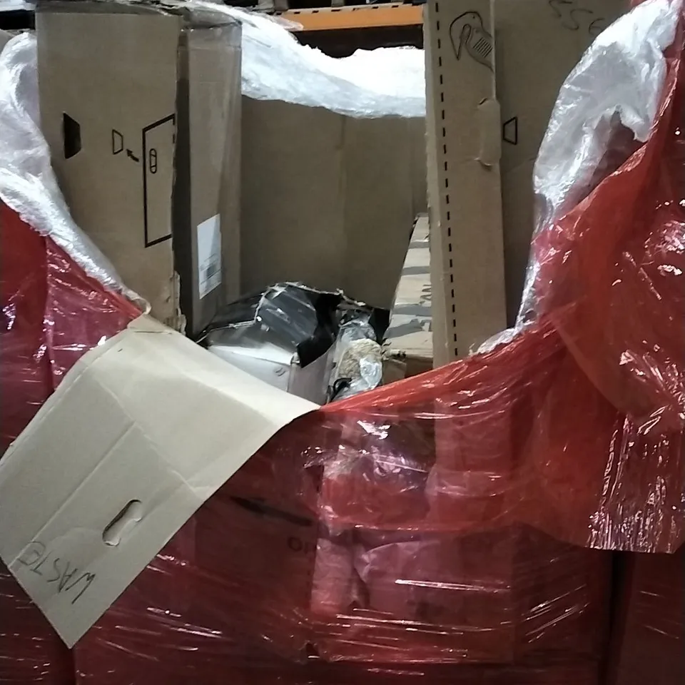 PALLET OF HOUSEHOLD ITEMS TO INCLUDE HIP PROTECTOR SKATEBOARDING, CHRISTMAS DOOR WREATH, DANCE MAT, CEILING FAN WITH LIGHT  AND OTHER ASSORTED ITEMS...