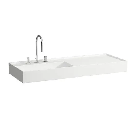 BOXED LAUFEN KARTELL - WASHBASIN, 120X46 CM, WHITE - 1 TAP HOLE, CENTRAL