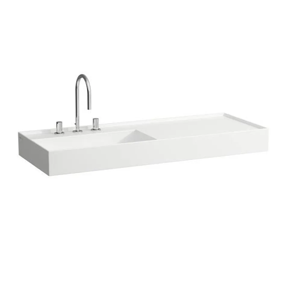 BOXED LAUFEN KARTELL - WASHBASIN, 120X46 CM, WHITE - 1 TAP HOLE, CENTRAL
