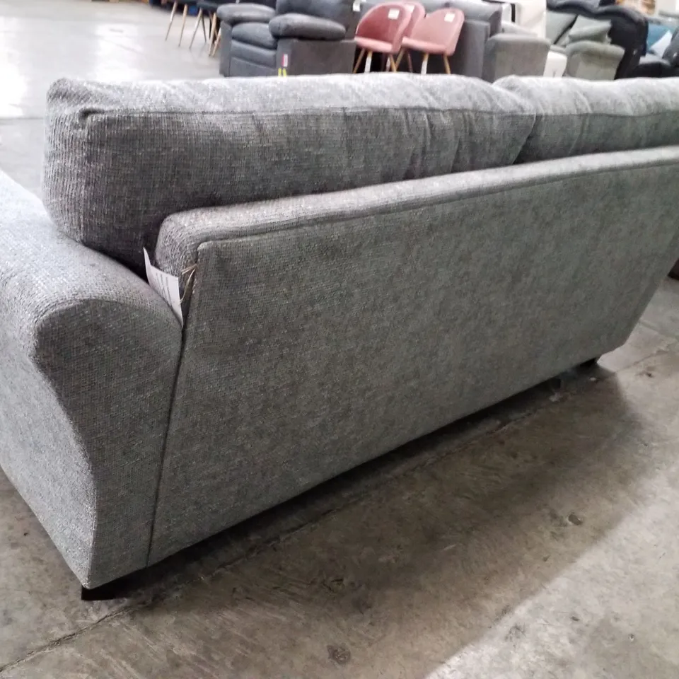 QUALITY DESIGNER 3 SEATER SOFA - LIGHT GREY FABRIC