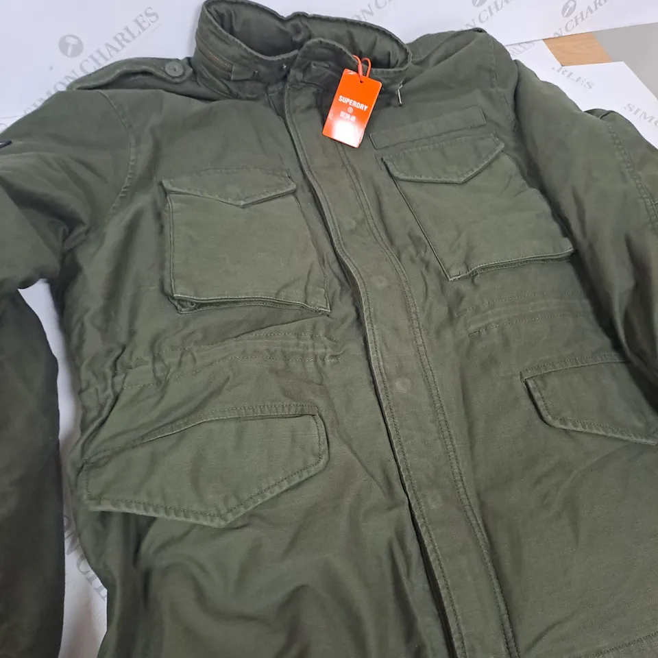 SUPERDRY KHAKI GREEN BOMBER JACKET - SIZE XXL