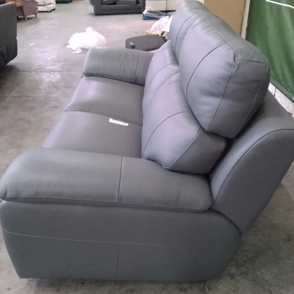 QUALITY ITALIAN DESIGNER PATRIZIO 2 SEATER SOFA -  GREY ANTHRACITE LEATHER