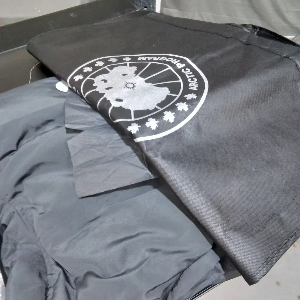 CANADA GOOSE FAUX FUR TRIMMED GREY COAT 