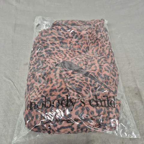 NOBODYS CHILD ANYA MIDI LEOPARD PRINT - SIZE 12