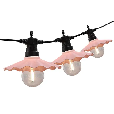 GARDEN STORIES SORBET OUTDOOR COLLECTION SOLAR FLUTED 8 BULB STRING LIGHTS