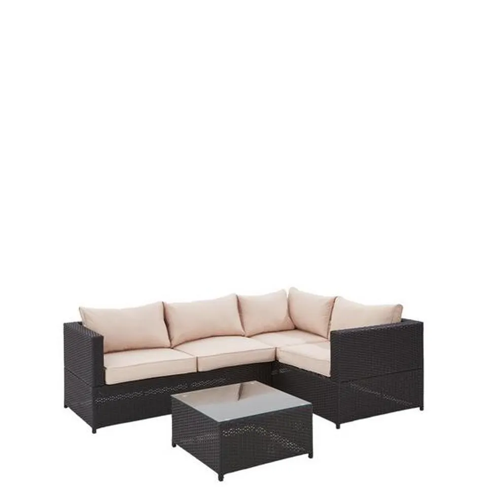 BOXED VANCOUVER DARK BROWN RATTAN 3-PIECE CORNER SET (1 BOX) RRP £499.99