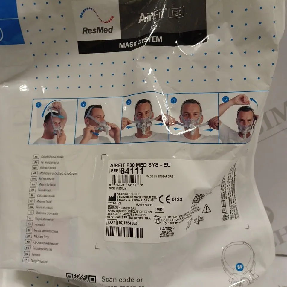 RESMED AIRFIT F30 MASK SYSTEM - SIZE M