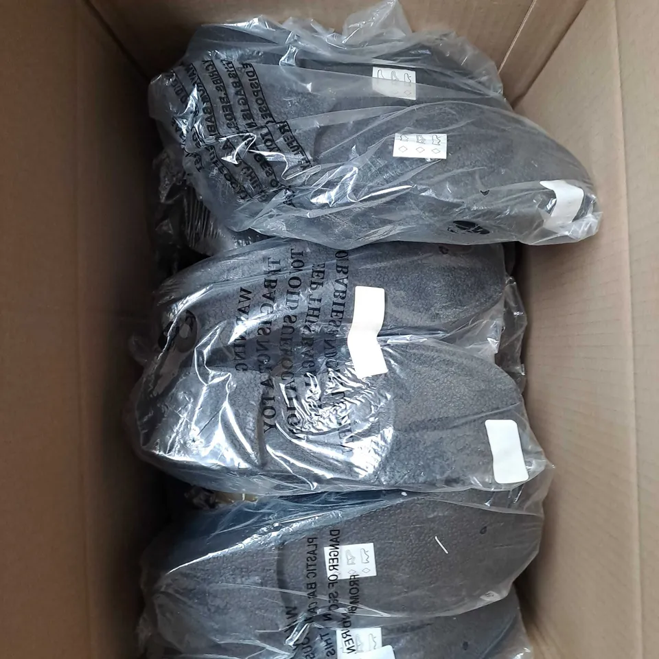 BOX OF APPROXIMATELY 12 PAIRS OF GIRLS SCHOOL SHOES IN BLACK - VARIOUS SIZES