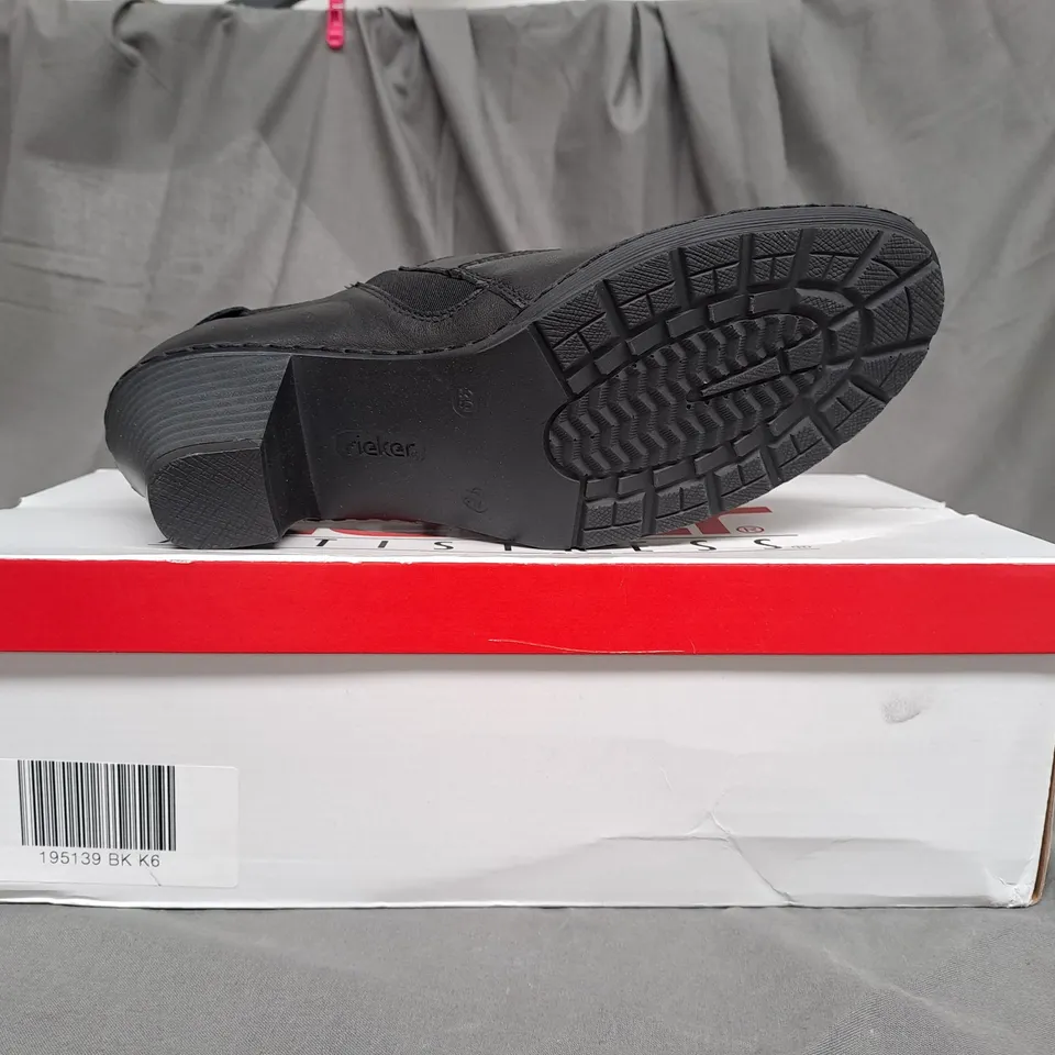 RIEKER ANTISTRESS LADIES BLACK LOW HEEL SHOES SIZE EU 39