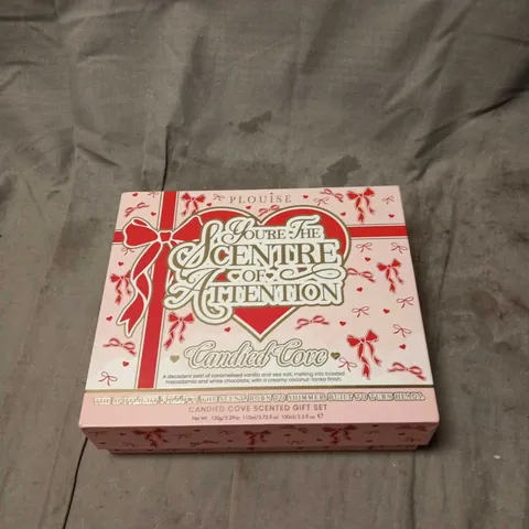 PLOUISE YOURE THE SCENTRE OF ATTENTION CANDIED COVE SET, 3 ITEMS. BOXED