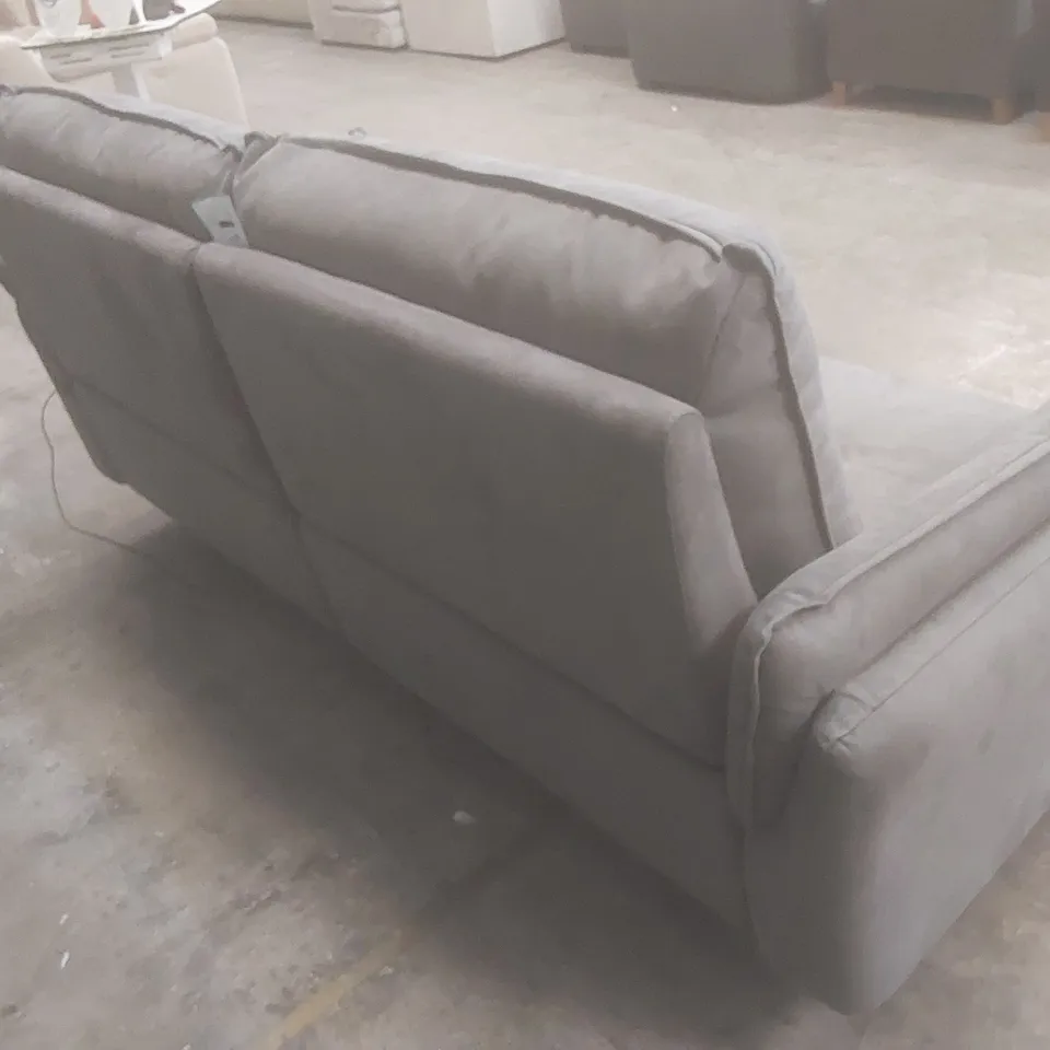 QUALITY DESIGNER ITALIAN MADE BOLZANO 3 SEATER SUEDE FABRIC UPHOLSTERED ELECTRIC RECLINER SOFA