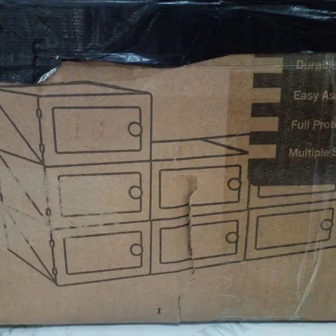 BOXED KEPLIN 12PK SHOE STORAGE BOX - BLACK