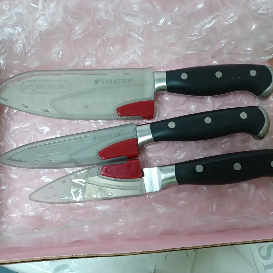 SABATIER SET OF 3 ESSENTIAL EDGEKEEPER KNIFES 