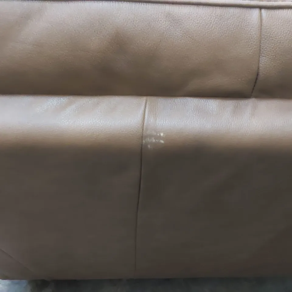 QUALITY DESIGNER LUGO GIRASOLE LEATHER 3-SEATER UPHOLSTERED SOFA