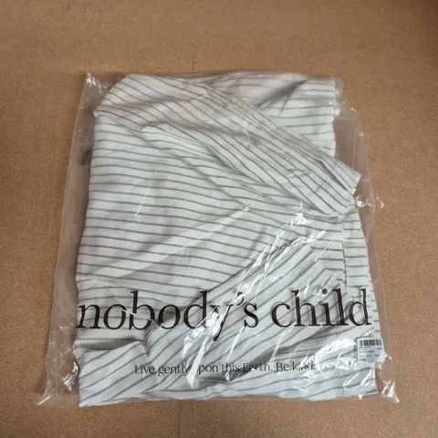 BAGGED NOBODYS CHILD NAT STRIPE JUMPSUIT IN WHITE - UK 10