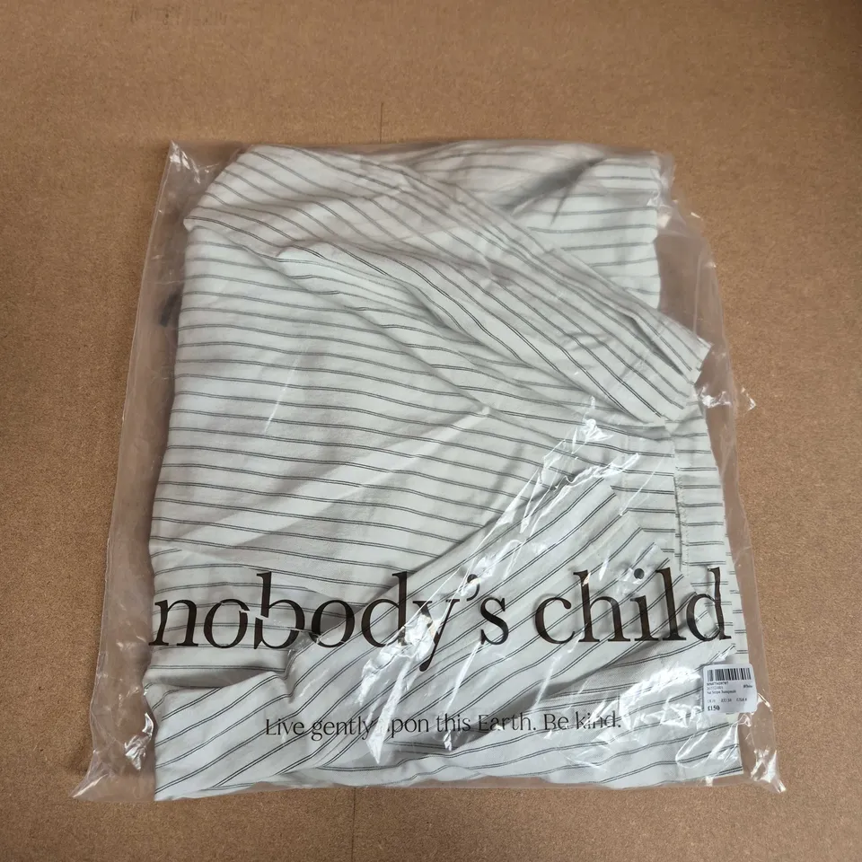BAGGED NOBODYS CHILD NAT STRIPE JUMPSUIT IN WHITE - UK 10