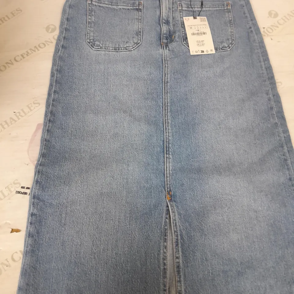 ZARA LONG SKIRT IN NAVY DENIM - EUR SIZE MEDIUM