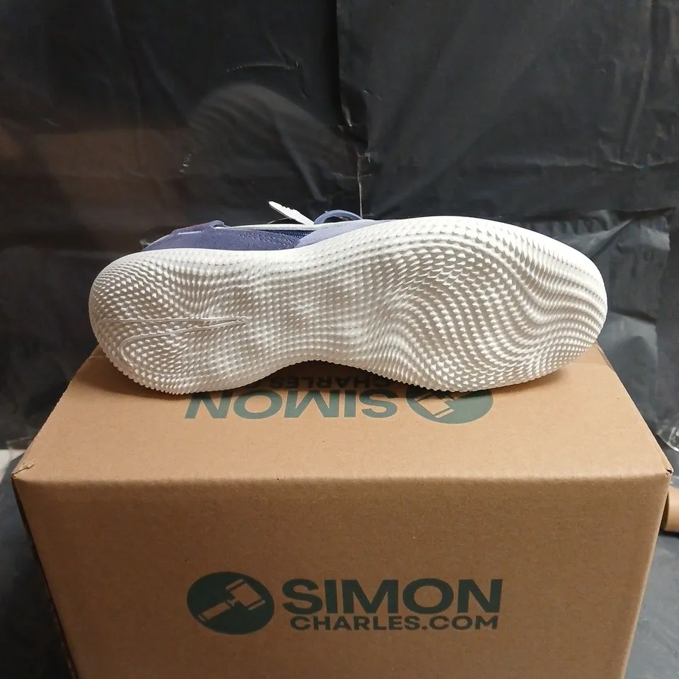 NIKE TRAINERS – BLUE SUEDE/MESH, WHITE SWOOSH UK 6