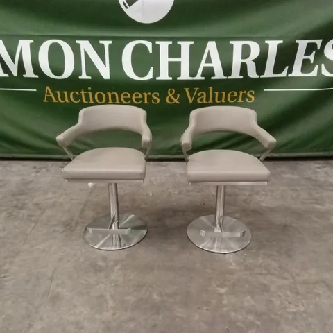 SET OF 2 FIRENZA BAR STOOLS IN PU FAUX LEATHER AND CHROME BASE