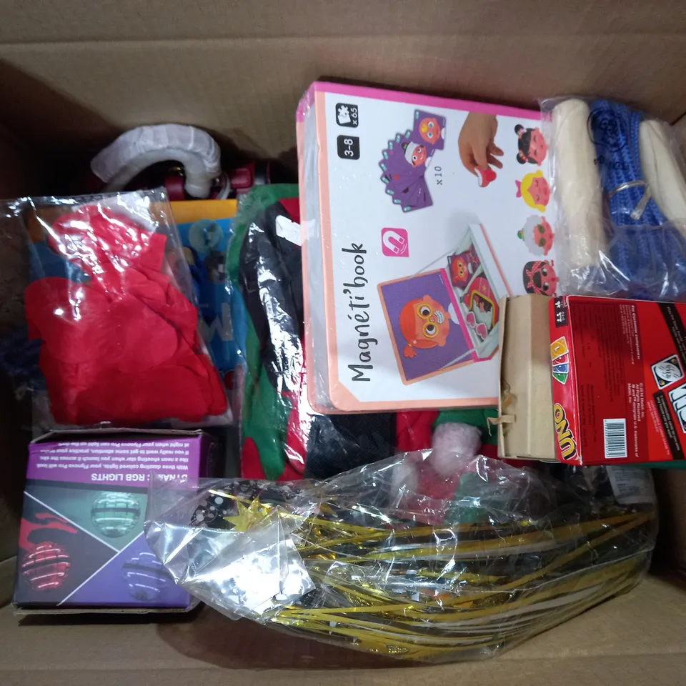 BOX OF APPROX 15 ASSORTED TOYS AND GAMES TO INCLUDE - MAGNETISM - 100 MARBLES - V.PLUS PEANUT CRAYONS SET ECT