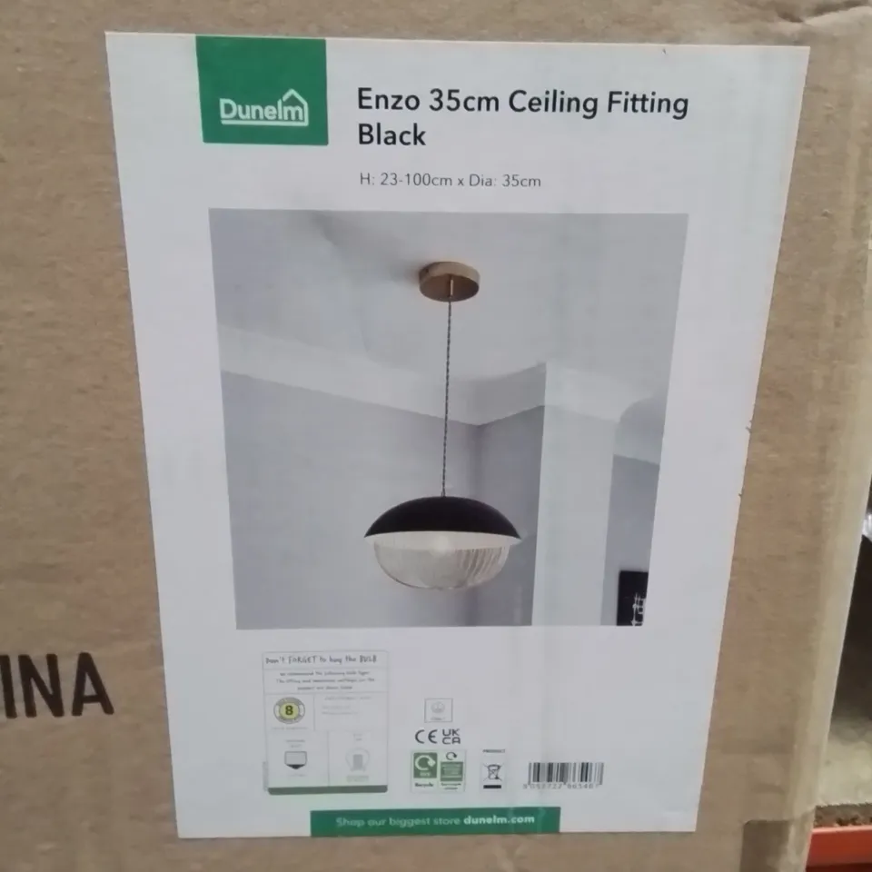 BOXED ENZO 35CM CEILING FITTING BLACK