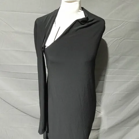 CLUB L BLACK ONE SHOULDER BODYCON DRESS IN BLACK SIZE 14 