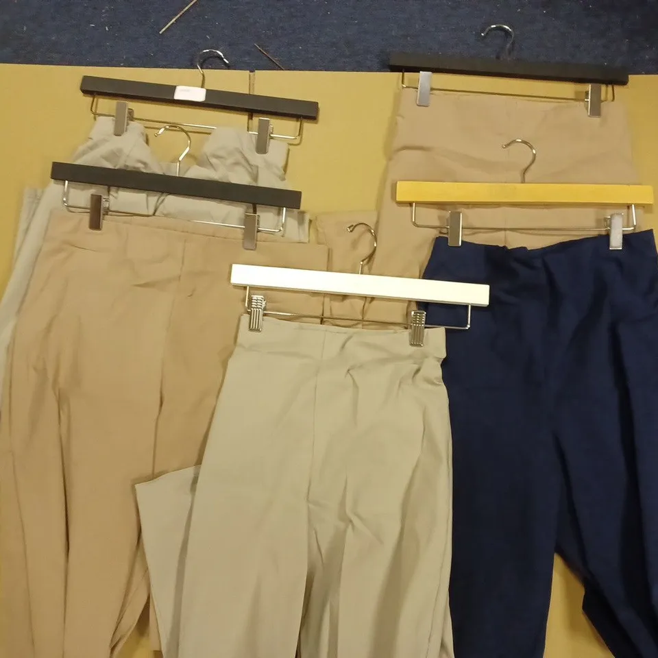 BOX OF APPROX 5 ASSORTED PAIRS OF MAISON DE NIMES TROUSERS IN VARIOUS SIZES AND COLOURS