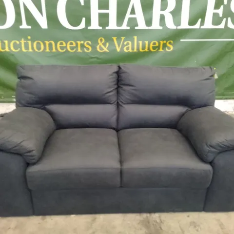 QUALITY DESIGNER 2 SEATER SOFA - BLACK FABRIC