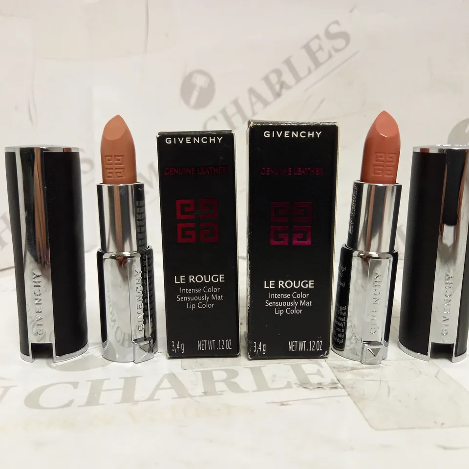 PAIR OF GIVENCHY LE ROUGE LIPSTICKS IN 102 BEIGE PLUME & 211 ROSE RUBAN