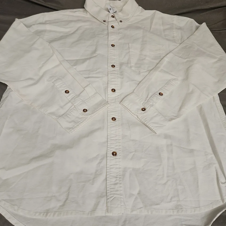 NIKE LONG SLEEVE DENIM SHIRT, WHITE - UK SIZE L
