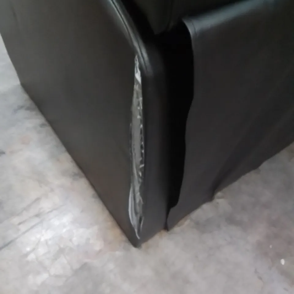 DESIGNER EASY CHAIR IN FAUX BROWN LEATHER