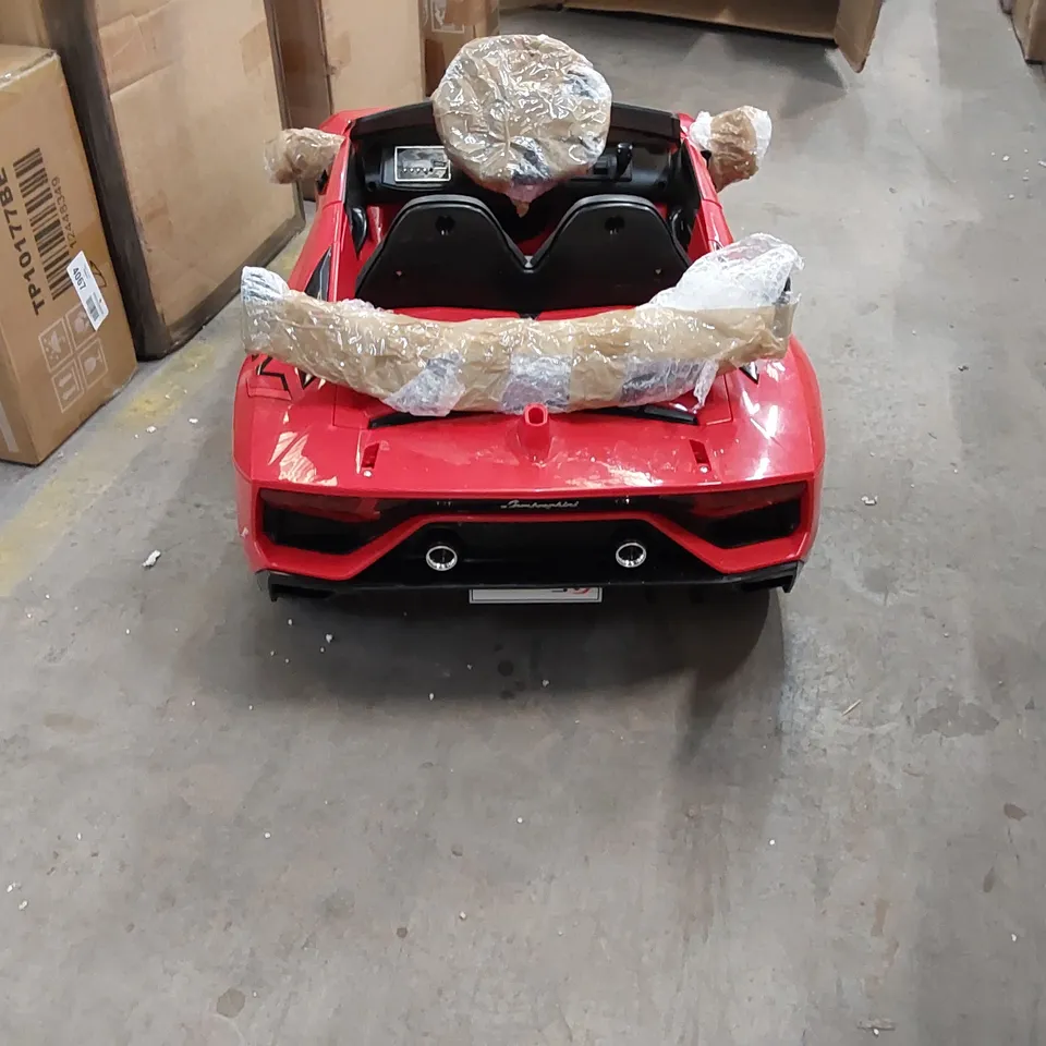 BOXED ELECTRIC RIDE ON SPORTS CAR // NO REMOTE OR CHARGER (1 BOX)