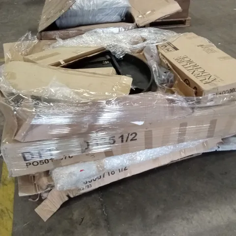 PALLET OF ASSORTED INCOMPLETE FURNITURE PARTS AND PIECES