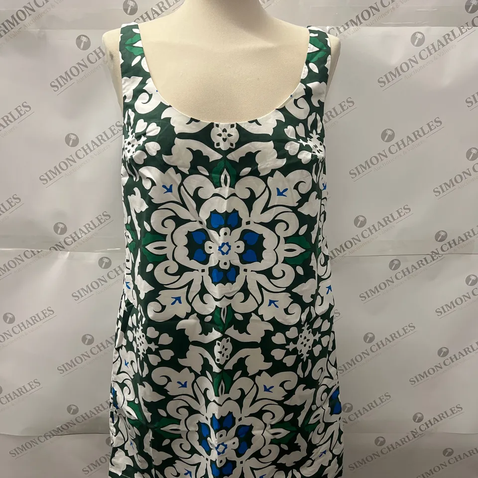 BODEN SCOOP NECK SHIFT DRESS IN GREEN SIZE 10R