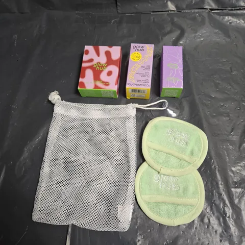 GLOWHUB LOT OF 4 ASSORTED SKINCARE PRODUCTS TO INCLUDE - FACE MASK STICK - GLO_UP COLOUR STICK - FACE FROSTING SERUM DROPS