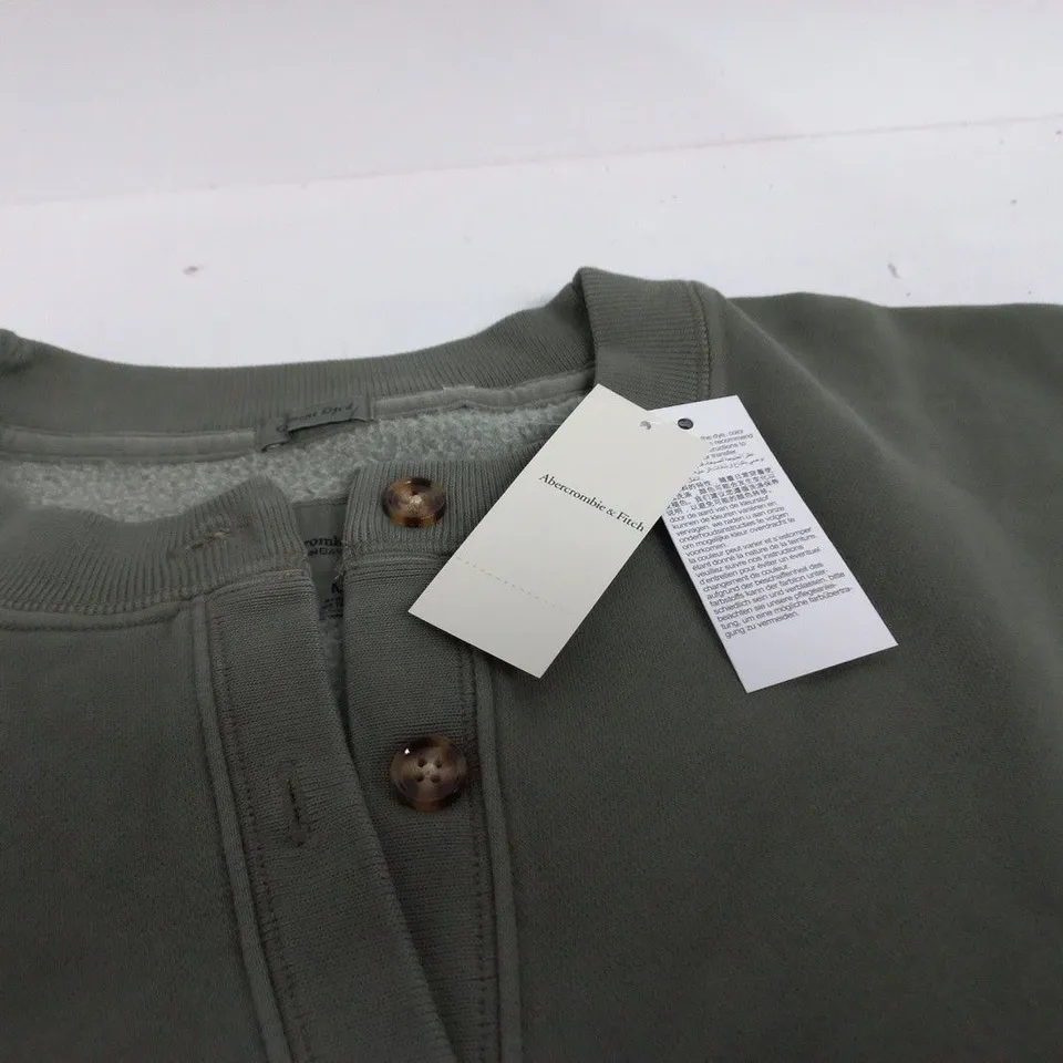 ABERCROMBIE & FITCH BUTONED CARDIGAN – OLIVE GREEN - SIZE M