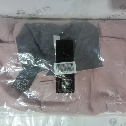 MARLA WYNNE DOUBLE FACE PONCHO WITH POCKETS IN PINK/GREY - SIZE 4X/5X