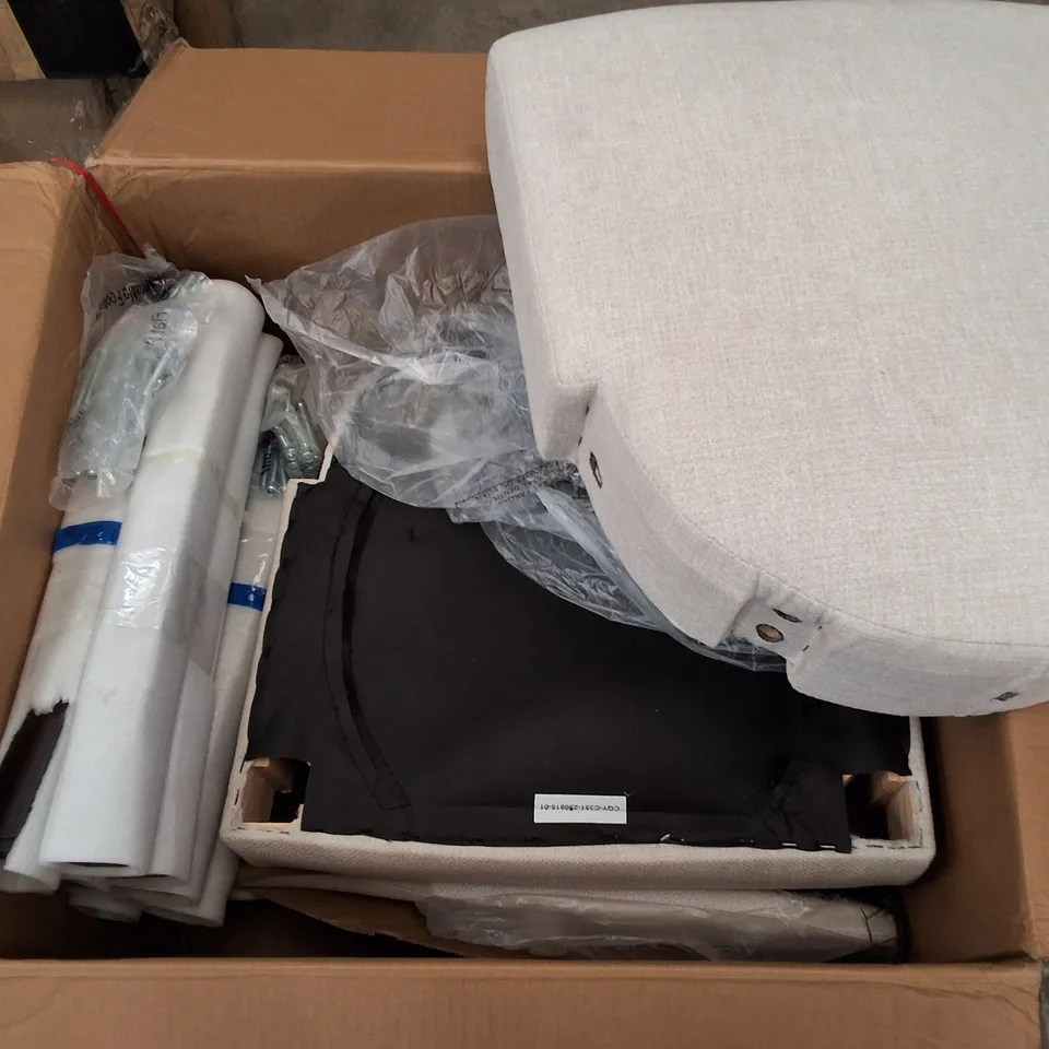 BOXED COLAMY FABRIC DINING CHAIR IN NATURAL 