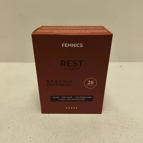 BOXED AND SEALED FEMNICS REST OVERNIGHT PAD (20 COUNT)