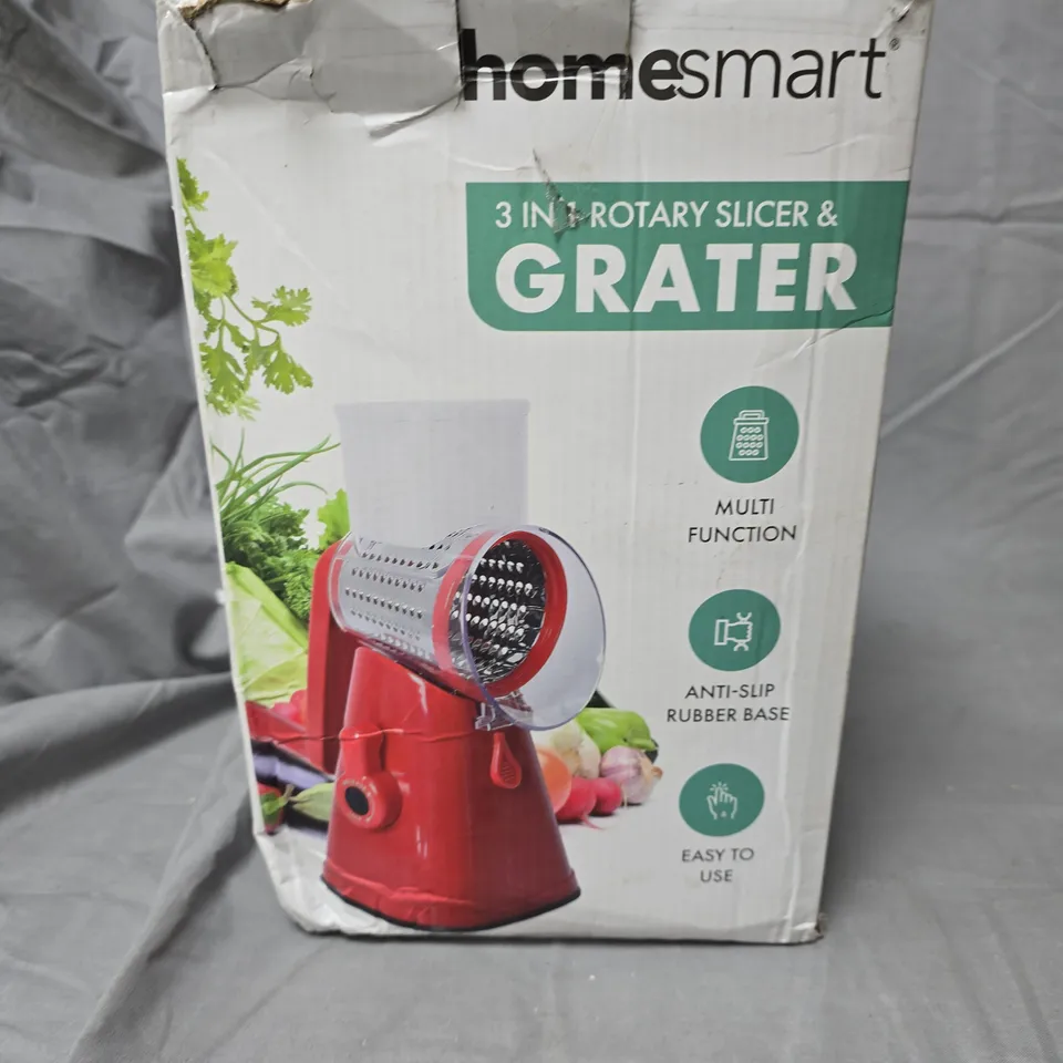 HOMESMART 3-IN-1 ROTARY SLICER & GRATER – BLUE