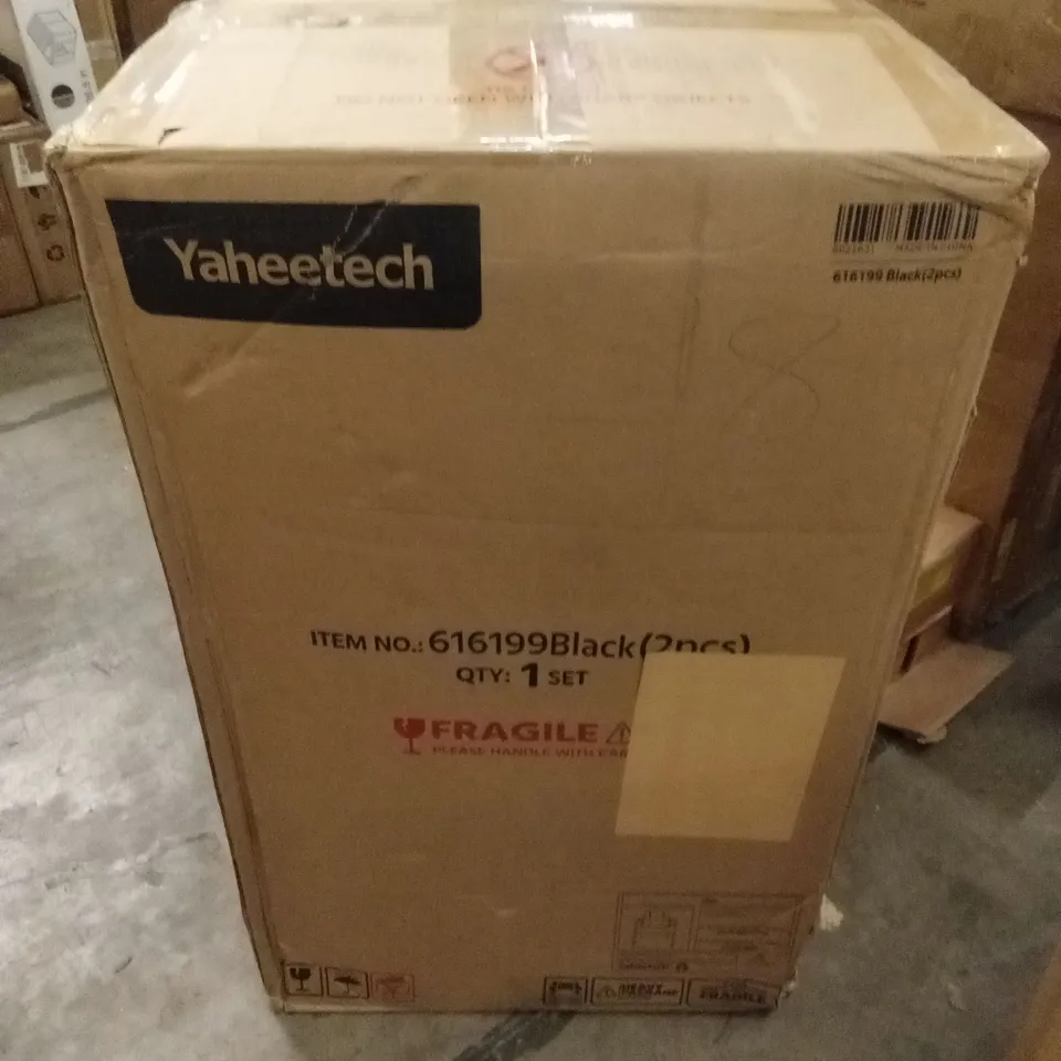 BOXED SET OF 2 YAHEETECH CHAIRS - BLACK (1 BOX)