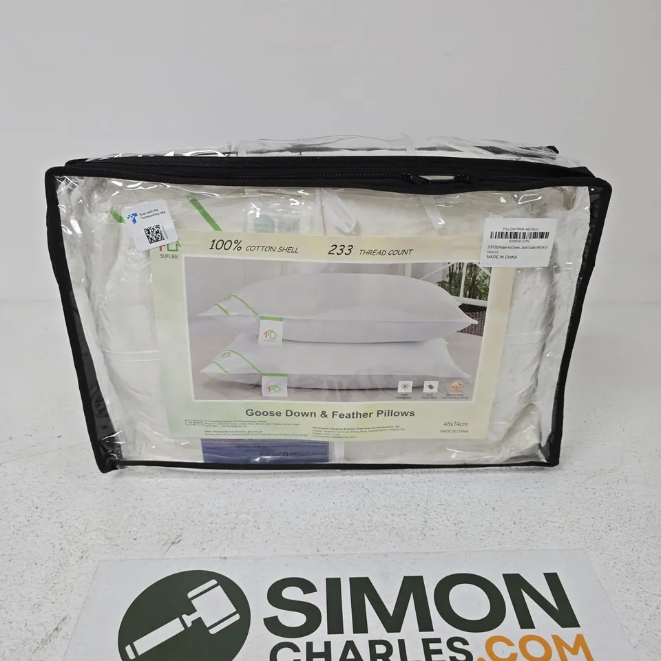 GOOSE DOWN & FEATHER PILLOWS – PAIR