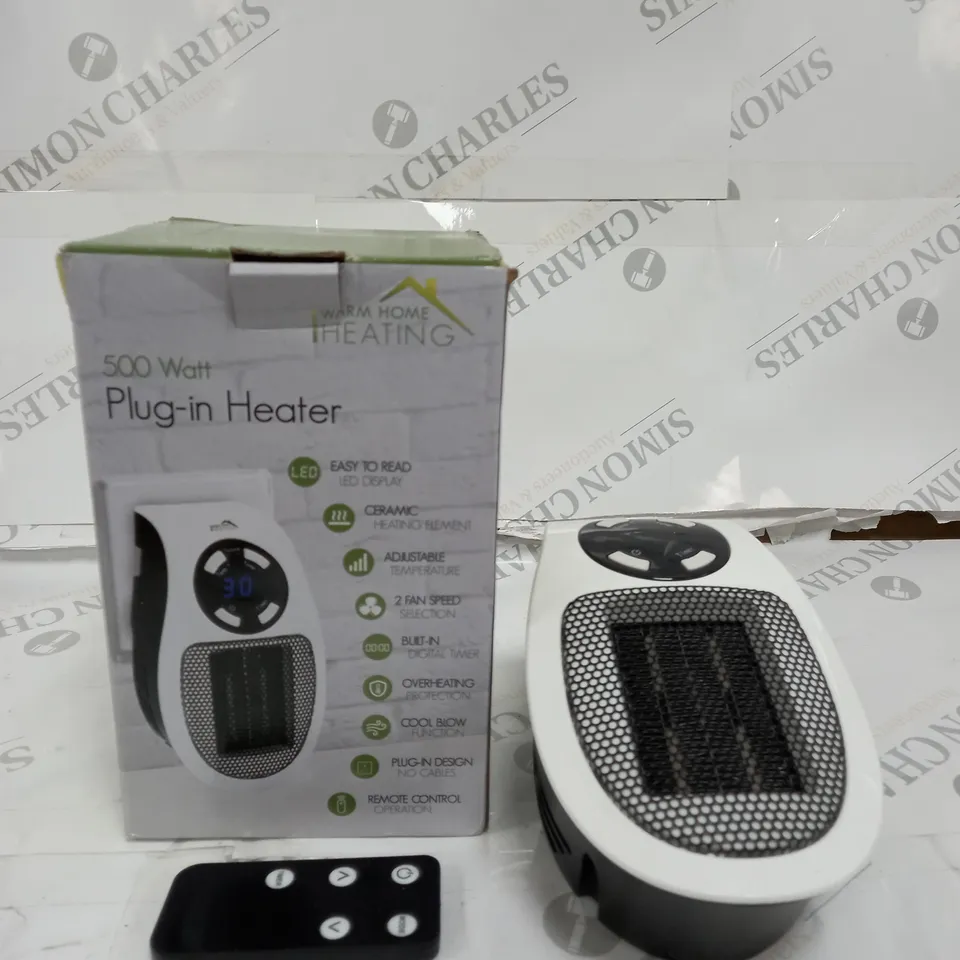 BOXED 500 WATT PLUG-IN HEATER