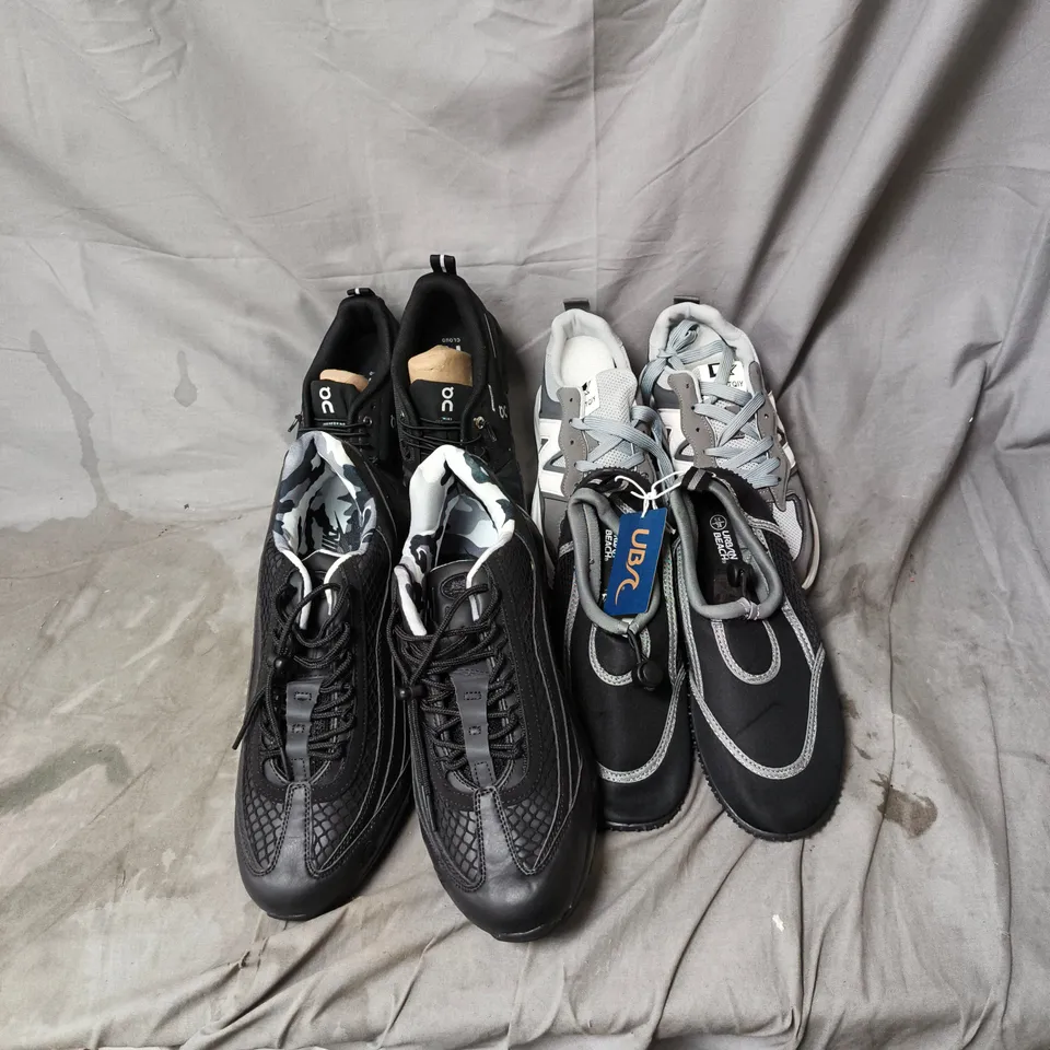 BOX OF APPROXIMATELY 15 ASSORTED FOOTWEAR ITEMS OF VARIOUS STYLES, SIZES AND COLOURS