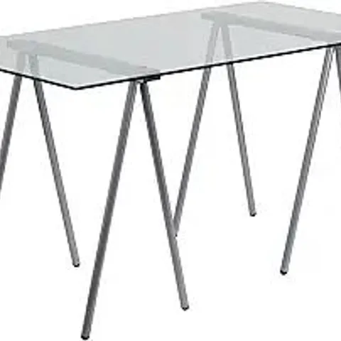 BOXED FLASH FURNITURE 55.06-IN CLEAR MODERN/CONTEMPORARY COMPUTER DESK